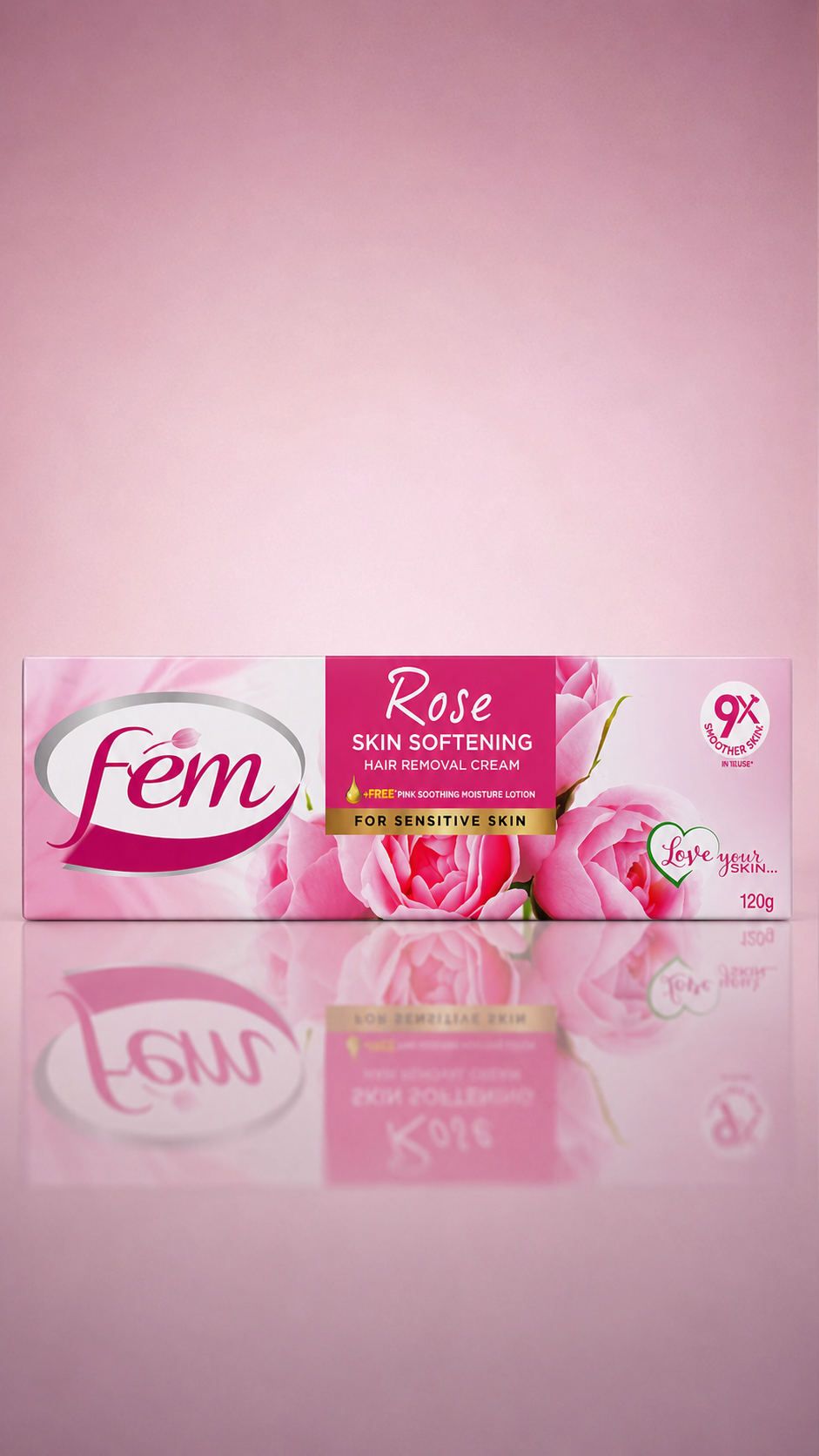 Fem Hair Removal Cream Rose Twin Pack 120g (Pack of 2) Sensitive Skin Hair Remover for Women